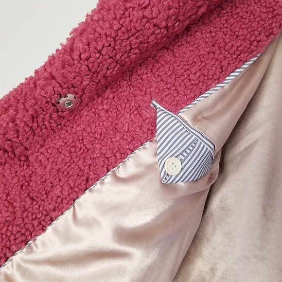 J. Crew Teddy Sherpa Topcoat Jacket Coat M Dried Rose Pink Romantic Preppy $248 - Picture 12 of 16